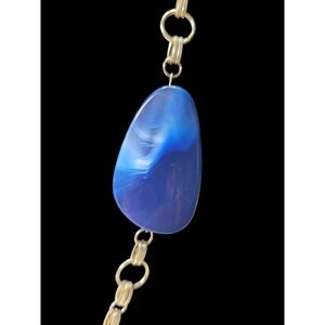 💙 Bold Blue and Gold Statement Necklace